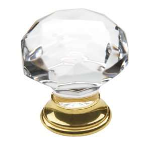   Crystal Dome 1.75 Dia. Cut Crystal Dome Brass Cabinet Knob with 1.8