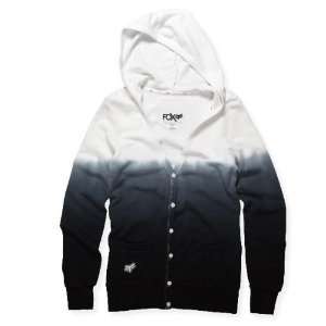 FOX DROP OUT HOODED CARDIGAN WHITE XS 