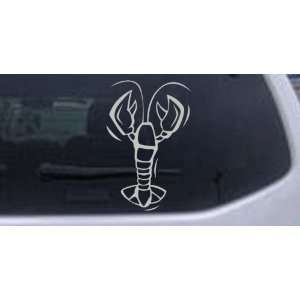 Silver 8in X 12.0in    Lobster Animals Car Window Wall Laptop Decal 