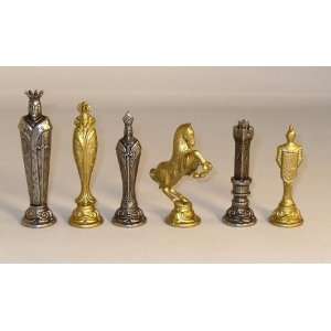   Renaissance Metal Chess Pieces with 5.5 Inch King 