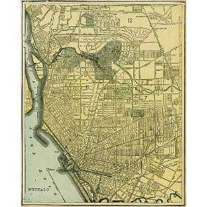   Cram 1892 Antique Street Map of Buffalo, New York