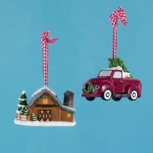   Pack of 12 Gooseberry Patch Farm and Truck Christmas Ornaments 3.25