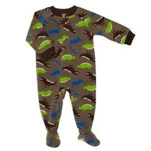   Microfleece L/S Footed Blanket Sleeper Pajama Brown Dino (18 Month