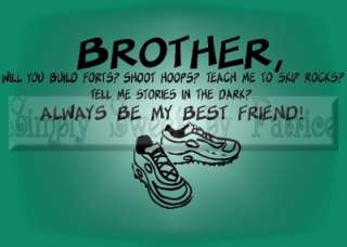 BROTHER BEST FRIEND Vinyl Lettering Wall Decor Decal  