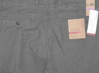 Perry Ellis Cotton Flat Front Vintage Textured Casual Pants Bungee 