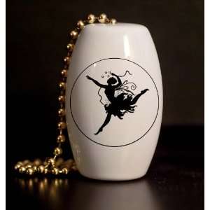 Ballett Princess Silhouette Porcelain Fan / Light Pull 