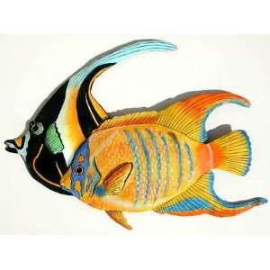   Angelfish Tropical Fish Wall Art in Painted Metal