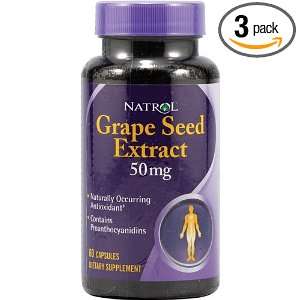   Grape Seed Extract 50 Mg   60 Capsules, 3 Pack