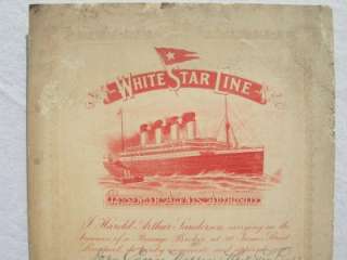   ARCHIVE RARE RMS OLYMPIC TITANIC PERIOD AGENTS AUTHORITY SIGN  