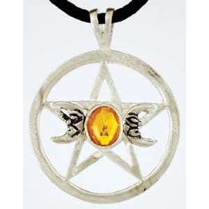 Triple Moon Pentagram Spell Amulet