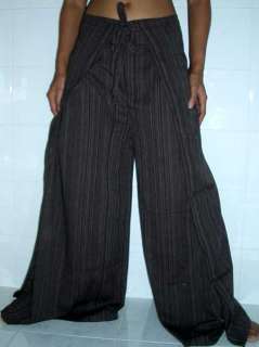 Thai Cotton Wrap Yoga Pants FREESIZE Dark Brown NWOT  