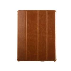 Caj Pad Leather Hard Flip Case for iPad 2 (Brown) with the auto on off 
