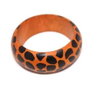  Leopard Print Wooden Bangle Jewelry