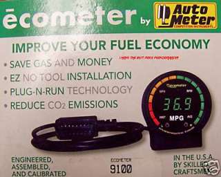 Auto Meter 9100 Ecometer MPG Average Mileage Gauge  