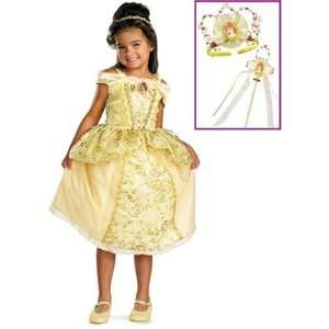 Disney Princess   Bell Deluxe Dress Up Set with Wand and Tiara Size 7 