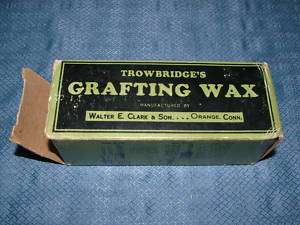 VINTAGE 1930S TROWBRIDGES GRAFTING WAX ORANGE CONN  