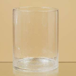 This cylinder shaped glass bubble vase has a modern look and works 