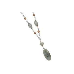  28 Labradorite, Cultured Freshwater Pearl and Crystal 