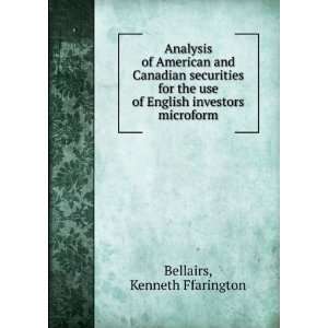   use of English investors microform Kenneth Ffarington Bellairs Books