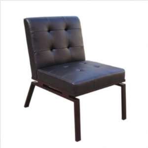 Linon 14011BRNES 01 KD U Trento Contemporary Slipper Accent Chair in 