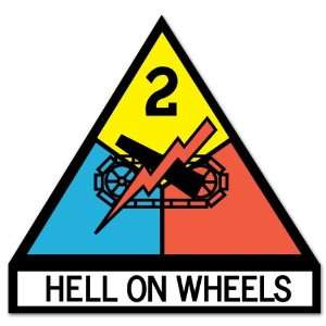  Hell on Wheels U.S. Army armored division sticker 4x4 