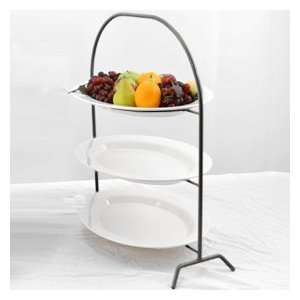 Tier Metal Display Stand with Three 15 1/4 x 22 1/4 Wide Rim Oval 
