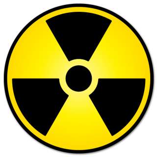 Nuclear Radiation Warning sign sticker decal 4 x 4  