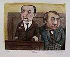 Charles Bragg Hand Signed Color Lithograph WITNESS Court Lawyer Judge