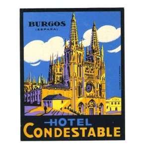  Hotel Condestable Luggage Label Burgos Spain Everything 