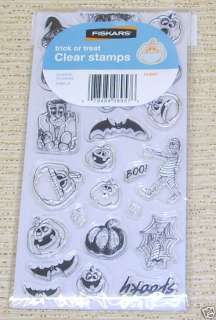 Fiskars Clear Stamps Halloween Trick or Treat NIP  