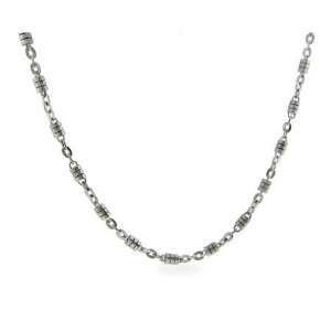  Barrel Linked Mens Stainless Steel Necklace  Clearance Final Sale 