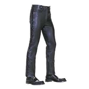  Leather Pants   Mens Leather Pants with Side Laces LP901 