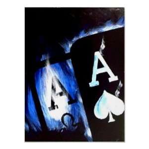  Blue Flame Pocket Aces Poker poster by Teo Alfonso