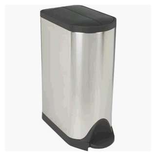   lid butterfly step can   brushed stainless steel