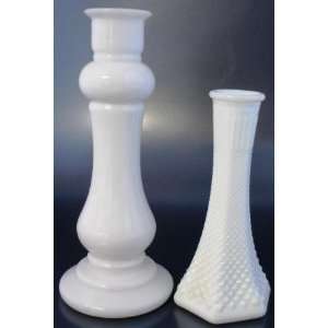  2 E. O. Brody Milk Glass Bud Vases M 118   #175