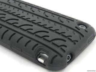 Black Tire Tread Textured Case Cover Silicone for iPhone 3G 3GS  