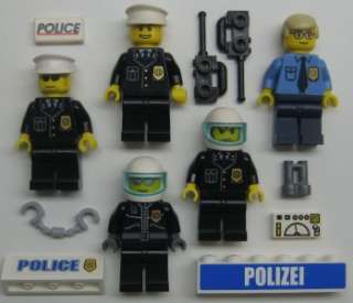   POLICE MINIFIGS LOT city town cars figures men chief officers  