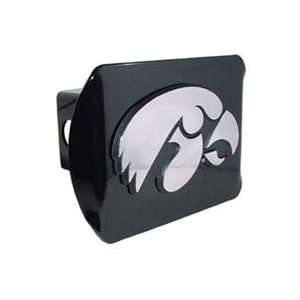  Iowa Hawkeyes Black Metal Trailer Hitch Cover with Chrome 
