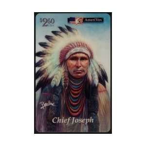 Collectible Phone Card $2.50 Chief Joseph Native American Artwork by 