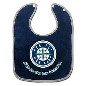   Sports Seattle Mariners Two Toned Snap Baby Bib