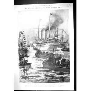   Ship Ohpir Portsmouth Lacy Antique Print 
