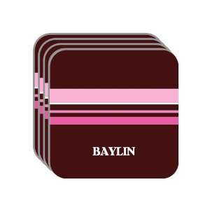 Personal Name Gift   BAYLIN Set of 4 Mini Mousepad Coasters (pink 