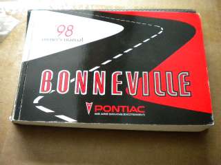 1998 PONTIAC BONNEVILLE OWNERS OPERATORS MANUAL BOOK  