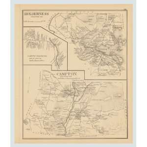  Original 1892 Antique Map Bundle of 3~ Holderness,Campton 