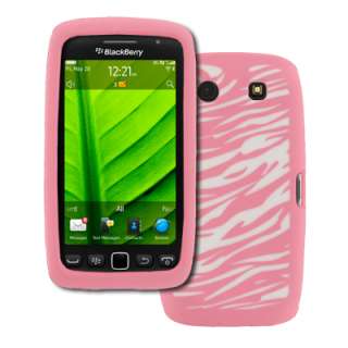 for BlackBerry Torch 9850 9860 Pink Zebra Skin Case+Stereo Ear bud 