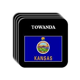 US State Flag   TOWANDA, Kansas (KS) Set of 4 Mini Mousepad Coasters