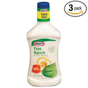 Kraft Free Ranch Fat Free Dressing, 24 Ounce Plastic Bottles (Pack of 