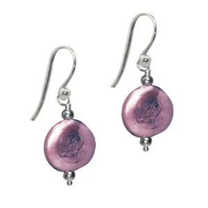  TUMMYTOYS SILVER EARRINGS RED WINE COIN SHAPE PEARL. Our 