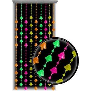 com Beaded Curtains   Black Light Reactive Neon Mushrooms Door Beads 