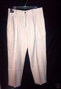 NWT AXCESS MENS TAN DOUBLE PLEATED DRESS PANTS 34 X 30  
